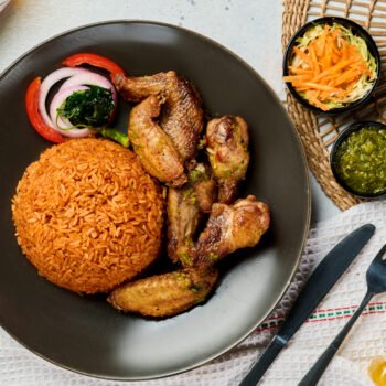 Ghana Jollof & Spicy Chicken Wings 